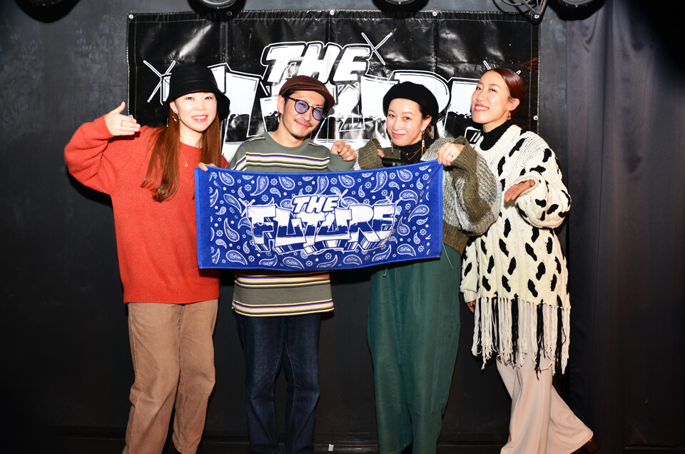 TAKAKO(GANG☆MANISH), HASSAN(Jacuzzi), KOSUKE SENJO(Drip nuts JAM), MC AKKO(TRY-CREW)